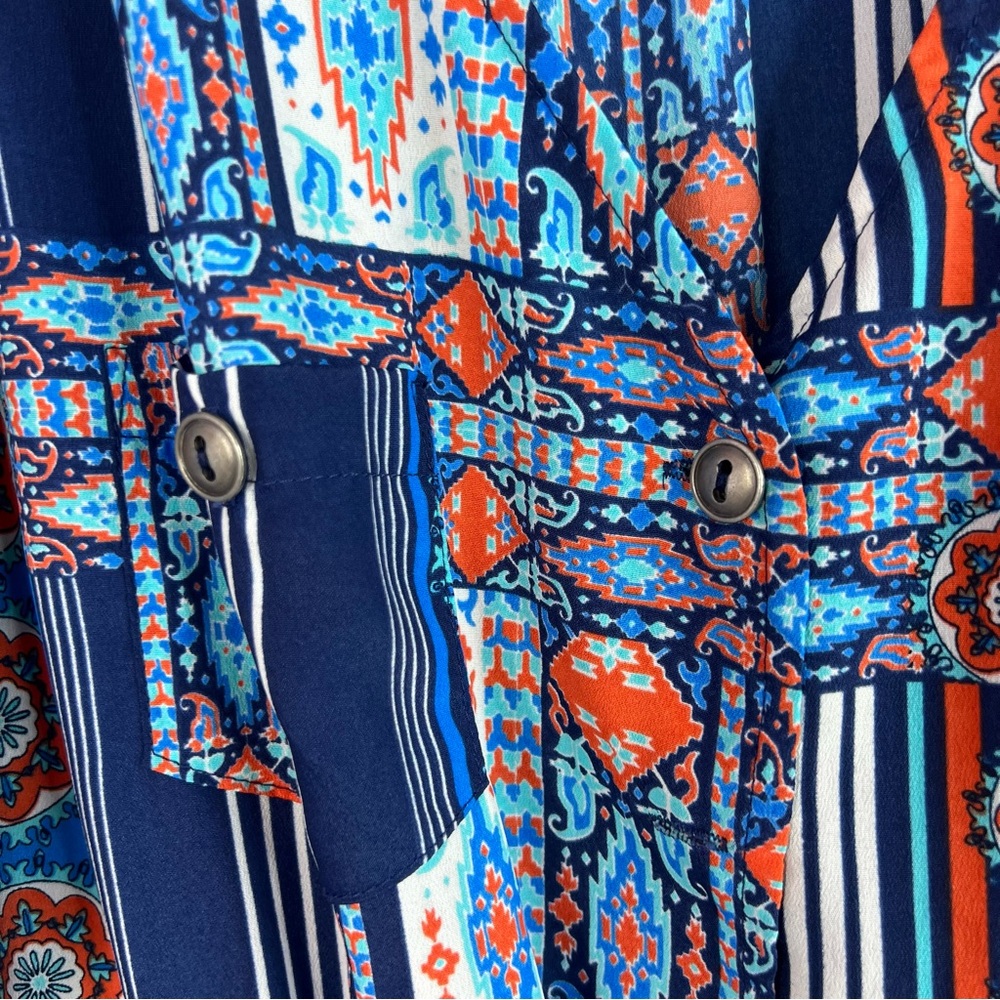Mimi Chica dress Aztec button up Multicolor Long Sleeve Dress - Picture 7 of 11